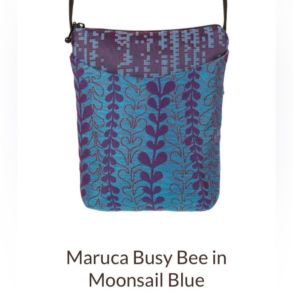 Maruca Busy Bee Crossbody Bag in Teal and Purple